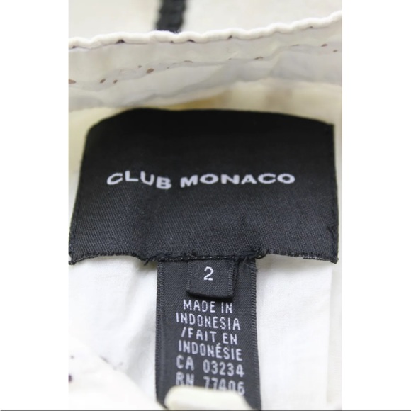 Club Monaco Cotton Linen Blouse Top Ivory Sz 2 - Picture 5 of 12